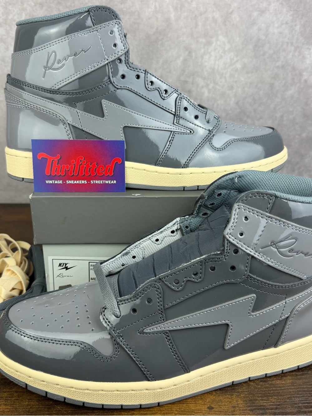 NEW Reves Paris x Air Kiy ‘85 High Kool Grey Size 12 Patent Men’s Shoes OG Rare